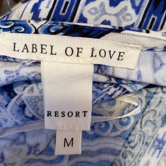 BLUE & WHITE MAXI/MIDI WITH WRAP AROUND CAPE DRESS SIZE MED - Picture 9 of 10